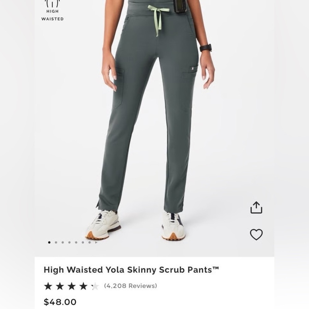 Figs Women's Yola high waisted pants - Dark Green
